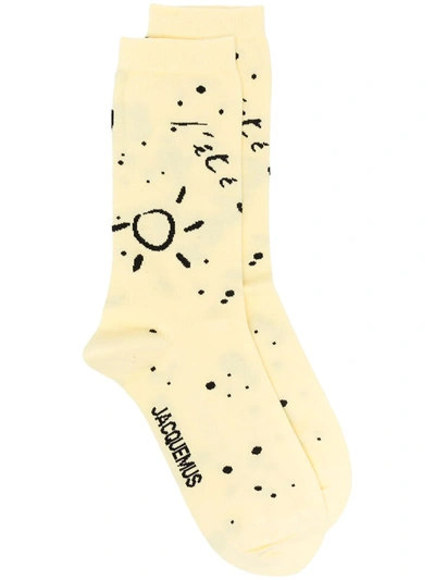 Jacquemus Graphic-print Socks In Yellow