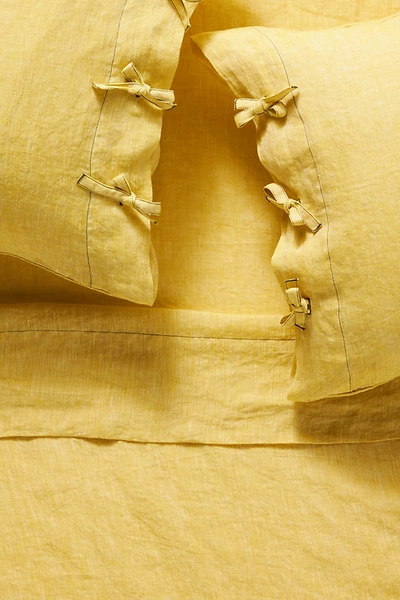 Anthropologie Harmony Hemp Sheet Set By  In Green Size Pillowcase In Green