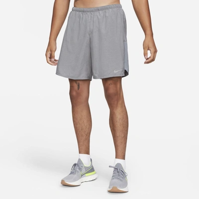 Nike Men's Challenger 7" Brief-lined Running Shorts In Grey