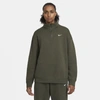 Nike Sportswear Women's 1/4-zip Fleece In Cargo Khaki,white