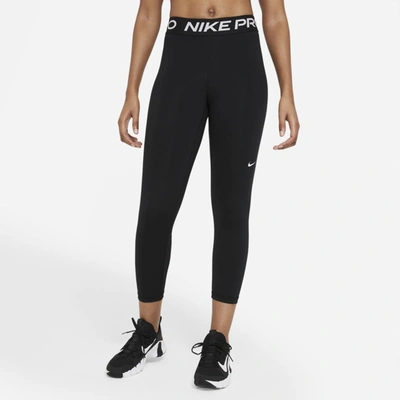 NIKE WOMEN'S  PRO MID-RISE CROP MESH-PANEL LEGGINGS,13093168