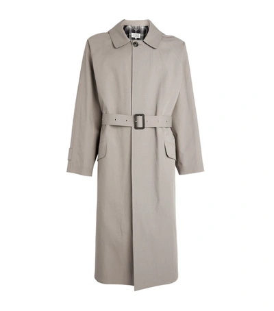 Maison Margiela Bonded Poplin Waterproof Trench Coat In Grey