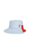 Jw Anderson Asymmetric Bucket Hat In Red/blue