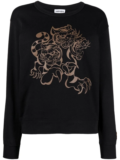Kenzo X Kansai Yamamoto Three Tigers Sweatshirt In Black