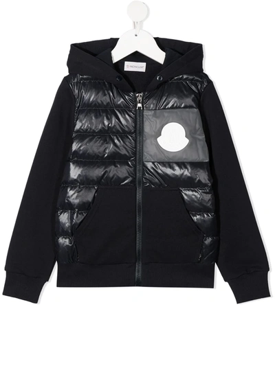 Moncler Teen Padded Hooded Jacket In Blue