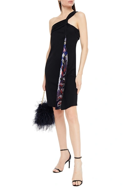 Pucci One-shoulder Sequin-embellished Jersey Dress In Black