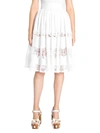 Dolce & Gabbana Women's Tiered Lace Poplin Skirt In White