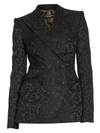 Dolce & Gabbana Women's Floral Jacquard Double Breasted Blazer In Black