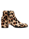 Cole Haan Women's Grand Ambition Leopard-print Calf Hair Ankle Boots In Metal