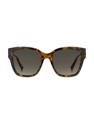 Givenchy 56mm Gradient Rectangle Sunglasses In Havana / Brown