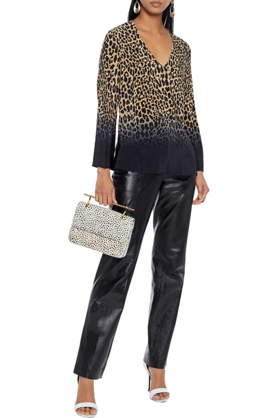 Etro Dégradé Leopard-print Silk-crepe Top In Animal Print