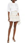 ZIMMERMANN ZINNIA EMBROIDERED RUFFLED COTTON MINI SKIRT,3074457345624310197