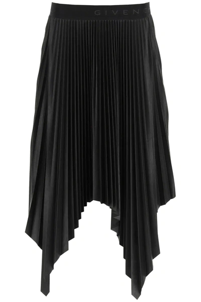 Givenchy Asymmetric Pleated Skirt In Black