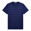 Ralph Lauren Striped Lisle Crewneck T-shirt In Royal Blue
