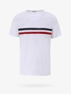 Moncler White Tricolor Stripe Logo T-shirt In White