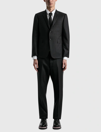 Thom Browne Super 120s Wool Twill Classic Suit And Tie In Black