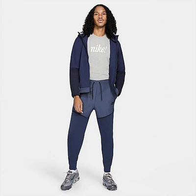 Nike Sportswear Tech Fleece Woven Mix Jogger Pants In Midnight Navy/thunder Blue/black