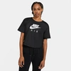 Nike Women's Sportswear Air Mesh Short-sleeve Top In Black/black/white