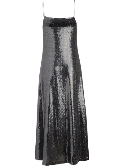 Rosetta Getty Sequin-embellished Maxi Dress In Black