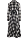 ROSETTA GETTY CHECK-PATTERN FLARED SHIRT DRESS