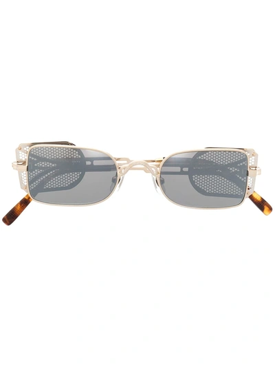 Matsuda 10611h Rounded-frame Sunglasses In Brushed Gold / Brushed Silver