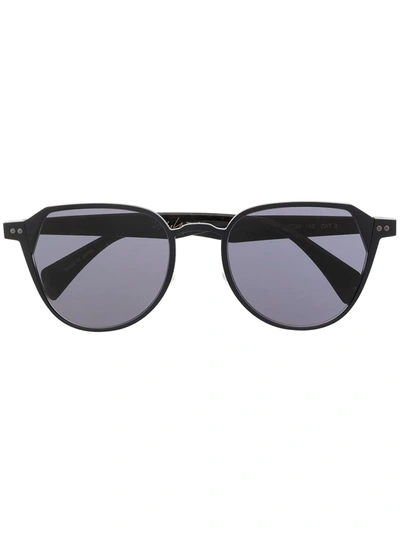 Yohji Yamamoto Round Tinted Sunglasses In 002 Black