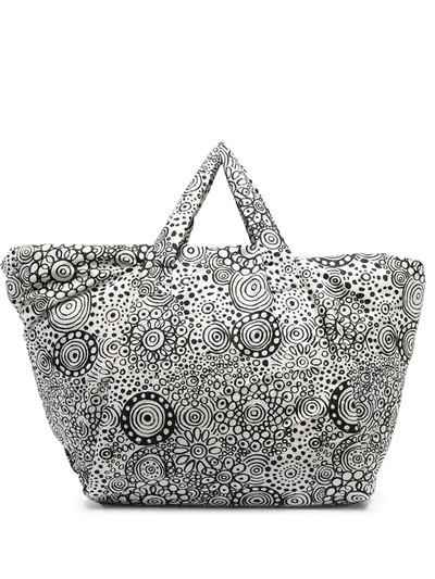 10 Corso Como Doodle-graphic Print Padded Tote In White