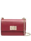 Furla Embossed-logo Leather Crossbody Bag In Red