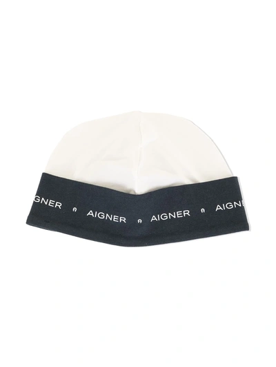 Aigner Babies' Contrast-trim Beanie Hat In White