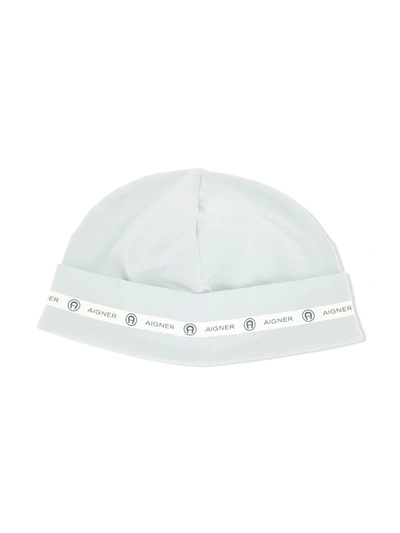 Aigner Babies' Logo-tape Beanie Hat In Blue