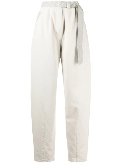 Aeron High Waist Loose-cut Trousers In Neutrals