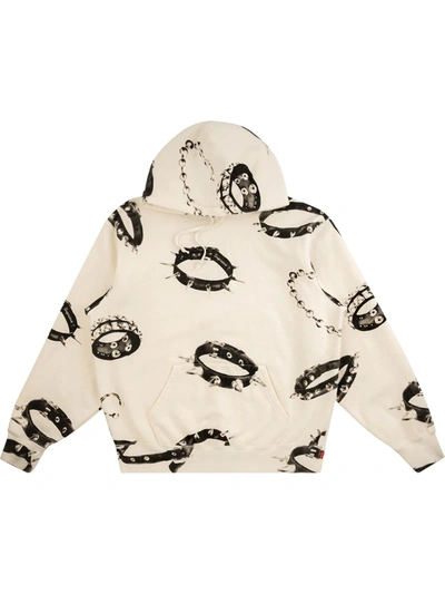 Supreme Studded Collar Hoodie In White