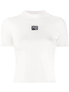 Alexander Wang Logo Patch Stretch Jersey T-shirt In White