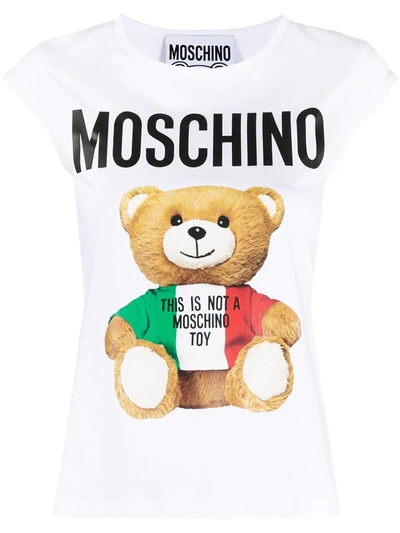 Moschino Teddy Print T-shirt In White