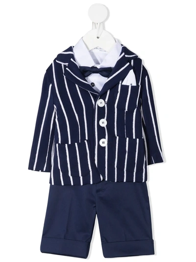 Colorichiari Babies' Striped Three-piece Suit In Blue