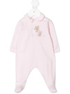 Il Gufo Logo-print Stretch-cotton Babysuit In Pink