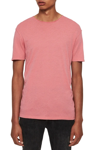 Allsaints Slim Fit Crew Neck T-shirt In Mallow Pink