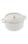 STAUB WHITE 7 QUART ROUND COCOTTE,872078007065