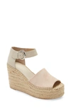 Marc Fisher Ltd Alida Espadrille Platform Wedge In Ivory Suede