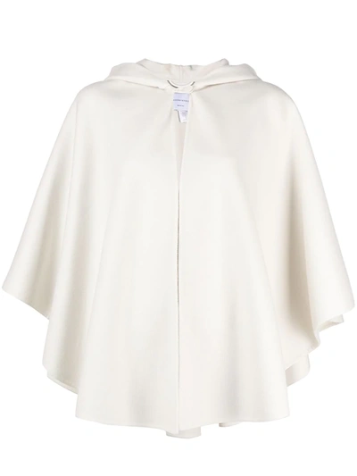 Ermanno Scervino Hooded Curved-hem Cape In White