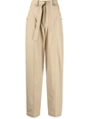 KENZO TIED-WAIST CROPPED TROUSERS