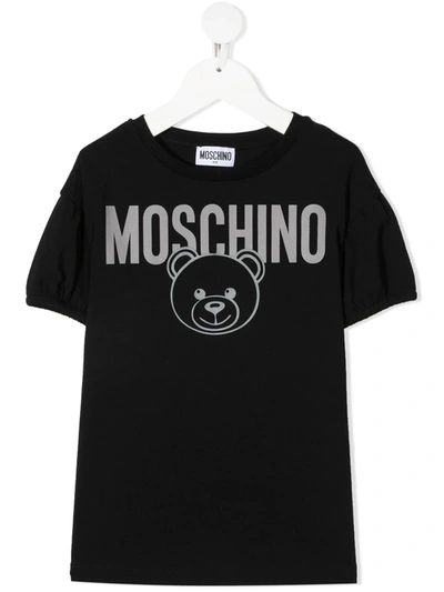 Moschino Kids' Teddy Bear-print T-shirt In Black