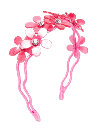 Monnalisa Flower Appliqué Hairband In Pink