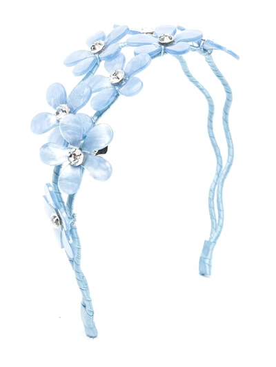 Monnalisa Kids' Floral-detail Hairband In Blue