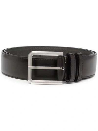 Kiton Brushed-effect Leather Belt In Brown