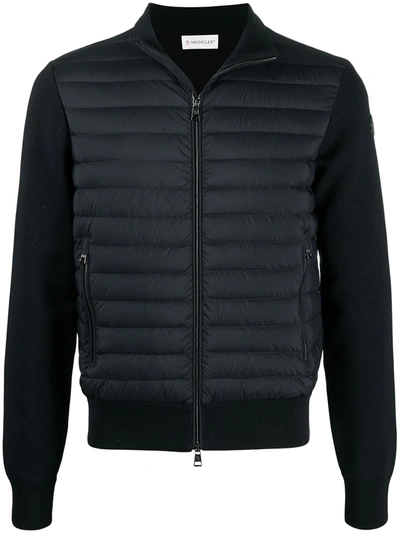 Moncler Tricot正面羽绒填充开衫 In Dark Blue