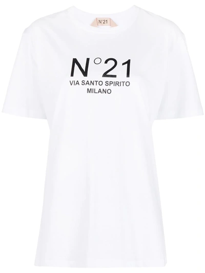 N°21 Logo-print Short-sleeve T-shirt In White,black