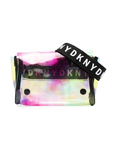 Dkny Kids' Tie-dye Print Logo Bag In Neutrals