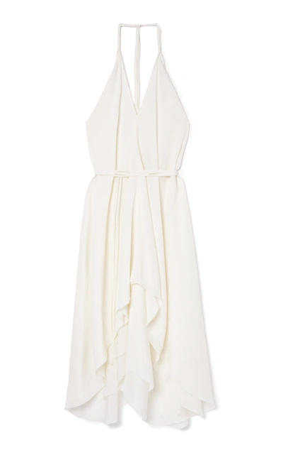 Aeron Sarla Asymmetric Cupro Maxi Dress In White