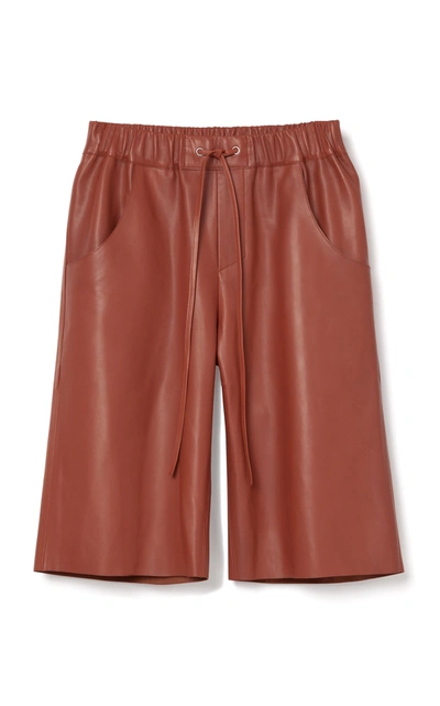 Aeron Patek Leather Bermuda Shorts In Brown